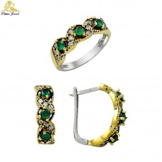 Gümüş Otantik Taşlı Set